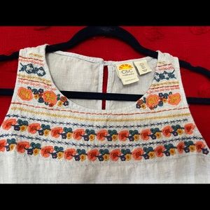 C&C California Embroidered Linen Dress, size S